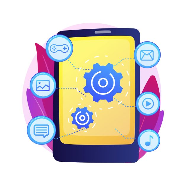 Reading news. Latest world events. Breaking stories, comments, issues. Girl reading internet article on smartphone device. Social media. Vector isolated concept metaphor illustration